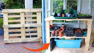 Simple DIY Wood Pallet Potting Bench full instructions [upl. by Pimbley333]