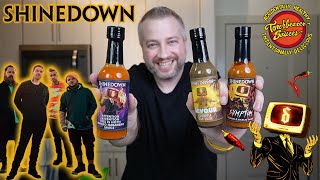 Trying SHINEDOWN Hot Sauces  NEW Attention Attention This is Hot  Symptom  Devour  Review [upl. by Vonni]