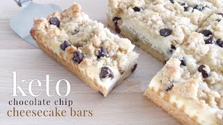 Keto Chocolate Chip Cheesecake Bars [upl. by Ungley563]