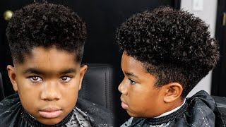 BACK 2 SCHOOL HAIRCUT MID FADE CURL SPONGE  HAIRCUT TUTORIAL [upl. by Anailuj]