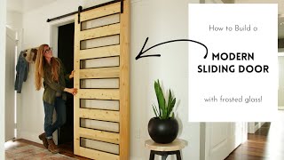 How to Build a Modern Sliding Door with Frosted Glass Panels [upl. by Atworth92]