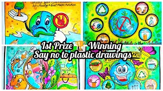 Beat Plastic Pollution DrawingStop Plastic Poster Chart project  Ban plasticEnvironment Drawing [upl. by Markland]