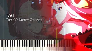 FULL takt  Takt Op Destiny Opening Episode 1 Ending  Piano Arrangement Synthesia [upl. by Casandra]