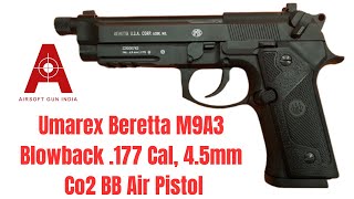 Umarex Beretta M9A3 Blowback 177 Cal 45mm Co2 BB Air Pistol [upl. by Malcom860]