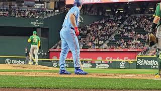 Texas Rangers Wyatt Langford vs Oakland As Mason Miller 9124 10th inning long at bat [upl. by Kai]