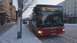 Sweden Stockholm bus 515 ride from Stadsbiblioteket to Sveaplan [upl. by Aryahay640]