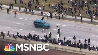 Jeep Drives Through Crowd of Black Lives Matter Protesters in Colorado  MSNBC [upl. by Nyladgam]