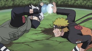 Naruto usa RasenShuriken contra Kakashi  Kakashi usa Rasengan  Naruto Dublado [upl. by Euqinomad163]