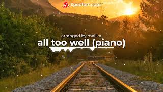 taylor swift  all too well  piano coverkaraoke [upl. by Harelda]