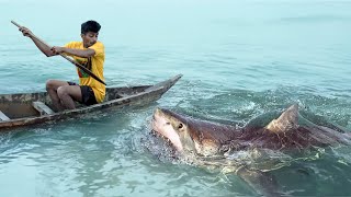 Shark Attack on Fishing Boat 9  A great White Shark Attack Short Movie [upl. by Aral]