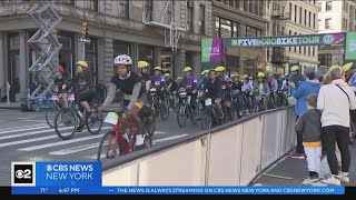 Five Boro Bike Tour brings cyclists from around the world to NYC [upl. by Viridissa]