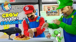 MARIO BROS FIX UP OLD BALDIS BASICS SCHOOL Crow vs Crowbar FUNnel Family Skit Vision [upl. by Wertheimer]