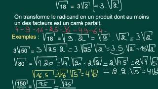 52 Propriétés et simplification des racines carrées [upl. by Ennairrek]