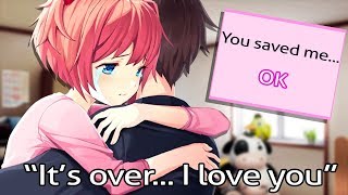 I SAVED ALL THE CHARACTERS amp THIS HAPPENED 😭  Doki Doki Literature Club FULFILLING ENDING Gameplay [upl. by Aisa]