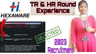 Hexaware GET TRampHR interview Experience2023 Recruitment [upl. by Manara]