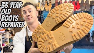 33 Year Old TIMBERLANDS Resurrected  Vintage Shoe Repair Restoration [upl. by Bakemeier940]