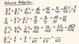 Bruchrechnen  Brüche addieren schnell und einfach erklärt [upl. by Onilecram]