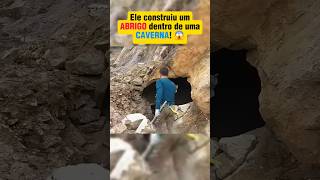 ABRIGO NA CAVERNA construcao sobrevivencia feitoamao natureza [upl. by Legna585]