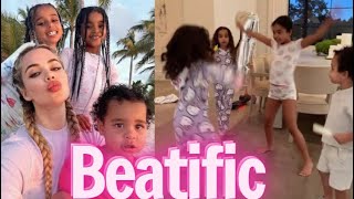 Khloé Kardashian shares adorable videos of her Kardashian cousins ​​at Slumber Party [upl. by Beeck]