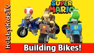 HobbyKids Build MarioKart 7 Toad Donkey Kong Yoshi Bike [upl. by Einafats554]