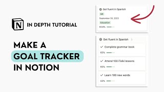 Make a Goal Tracker in Notion Step By Step Tutorial [upl. by Patrizius]