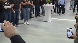 Boston Dynamics dog falls at factory opening [upl. by Elyse]