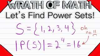 Finding Power Set Examples  Set Theory Subsets and Power Sets [upl. by Eimarej]