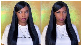 Must Have 24 inch Straight Middle Upart Wig With Leave Out  Easy Wig Install  Unice Hair [upl. by Ahsinyd]