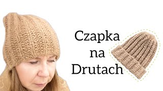 Jak dziergać Czapkę na Drutach Nowy wzór [upl. by Diann]