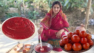 ঘরেই তৈরি করুন বাজারের থেকেও ভালো টমেটো সস how to make tomato ketchup tomato sauce without vinegar [upl. by Tiloine]