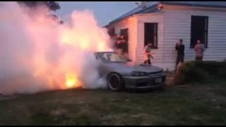 THE MOST EPIC BURNOUT NISSAN SKYLINE GTR R34 [upl. by Nodnab]