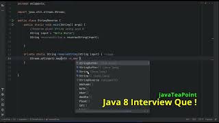 Java Interview Prep  Reverse a String using Java 8 [upl. by Vincelette]