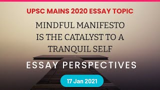 Essay Perspectives 17 January 202 Mindful manifesto is the catalyst to a tranquil self [upl. by Nitniuq]