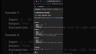 LeetCode 9 Palindrome Number JavaScript Solution  Easy Explanation [upl. by Ennairda]