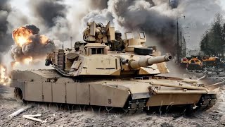 Looks Very Brutal US M1A2 Abrams and M2A3 Bradley tanks wipe out large convoys Russian artillery [upl. by Matthaus]