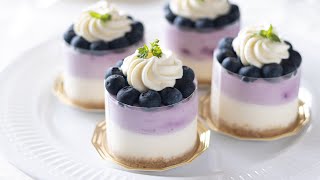 ブルーベリー・レアチーズケーキの作り方 NoBake Blueberry Cheesecake＊Without Oven Egg Gelatin｜HidaMari Cooking [upl. by Sumner]