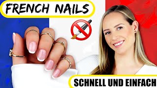 French Nägel  Schnell und Einfach ohne Pinsel  Nails »Lalalunia« [upl. by Tye755]