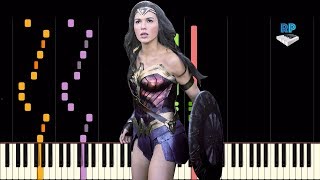 Wonder Woman  TV Theme  Synthesia Piano Tutorial [upl. by Areval623]