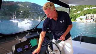 Overview Helm Station of the 484 MarineMax Vacations Power Catamaran [upl. by Oler]