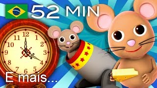 Hickory Dickory Dock  E muitas mais Canções de Ninar  52 min da LittleBabyBum [upl. by Yevol]