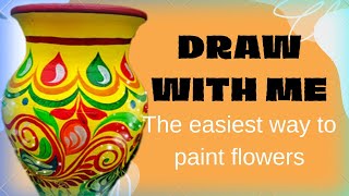 Very Beautiful amp Easy Painting On Pot🤯❤️How To Paint On Pot 😍art youtubevideo [upl. by Annissa202]