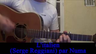 Litalien Serge Reggiani Georges Moustaki reprise à la guitare 1971 [upl. by Divd]