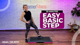 Basic Step Aerobics  126 BPM  CDornerFitness 348 [upl. by Purity719]