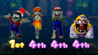 Mario Party 10  Minigames Mario Vs Luigi Vs Daisy Vs Wario Zombie Outfit [upl. by Ellenrahs532]