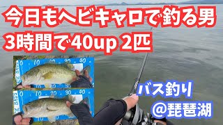 【バス釣り】今日はヘビキャロで40up 2本【琵琶湖】 [upl. by Donalt]