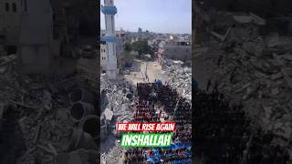 Palestinian eid prayer 🙏 near to destroyed mosque 🕌 gaza freepalestine palestine israel [upl. by Diad]