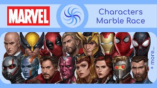 Marvel Characters  Marble Race [upl. by Hsakaa]