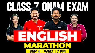 Class 7 English  Onam Exam Marathon  7th Standard English Question Paper  Exam Winner [upl. by Leaj]