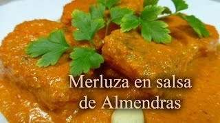 Merluza en salsa de Almendras  Receta casera fácil [upl. by Idnerb982]