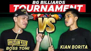 DOBLETE SHOT FOR THE WIN  Boss Toni Vs Kian  BG BILLIARDS TOURNAMEN EP 2 [upl. by Fredelia]